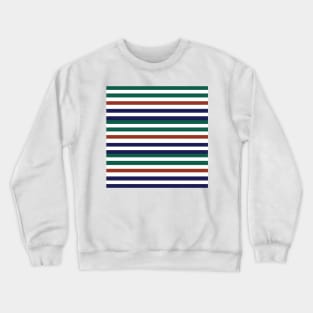 Red White Blue Green Horizontal Striped Pattern Crewneck Sweatshirt